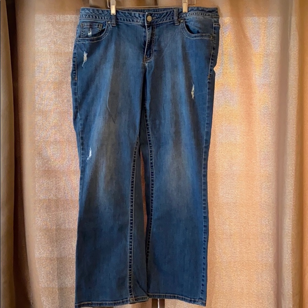 Lane Bryant Distressed bootcut jeans, size 18